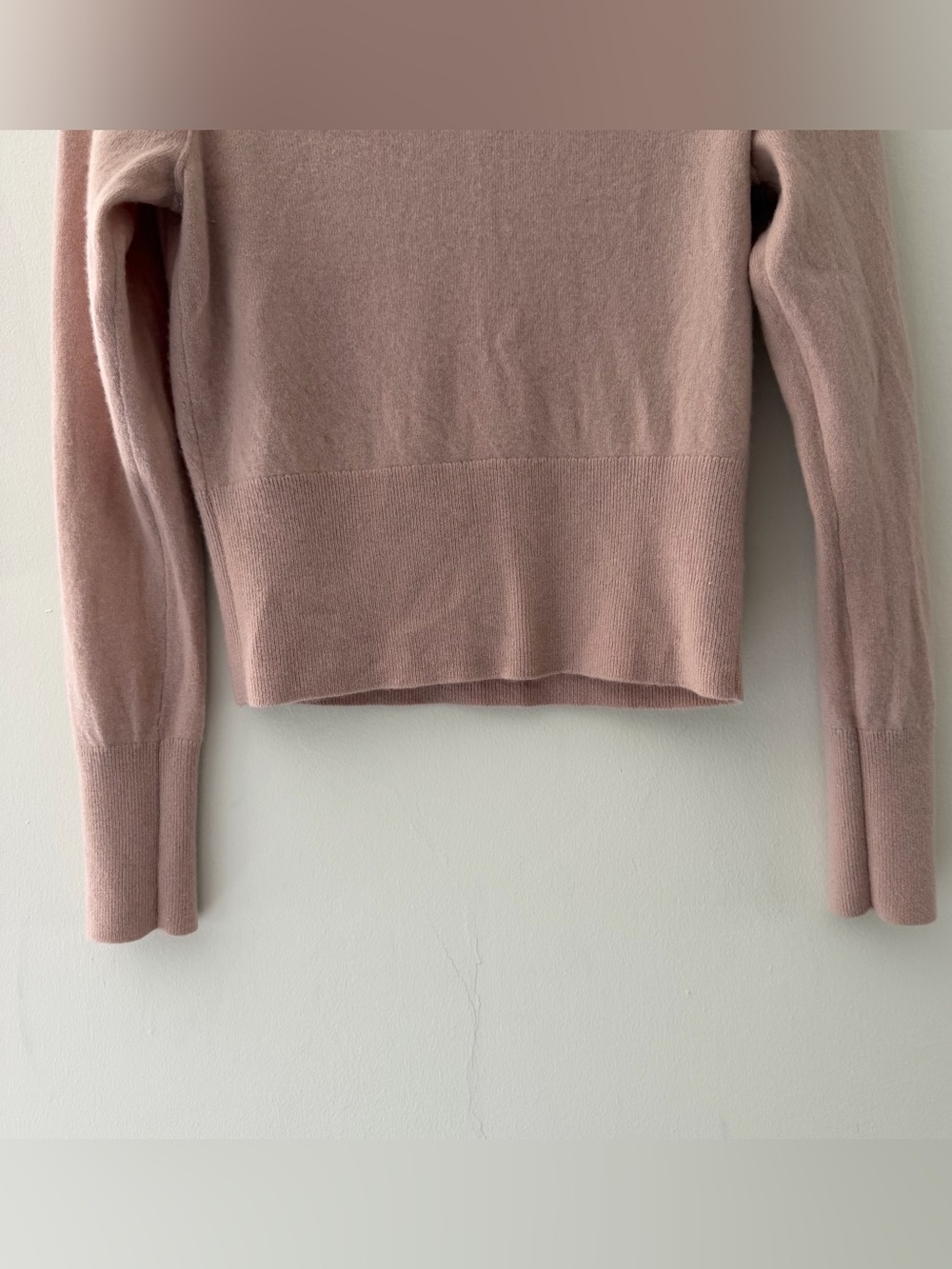 Club Monaco Cashmere Sweater Collar Blush Pink Dusty Rose Size Small Luxury - Picture 9 of 9